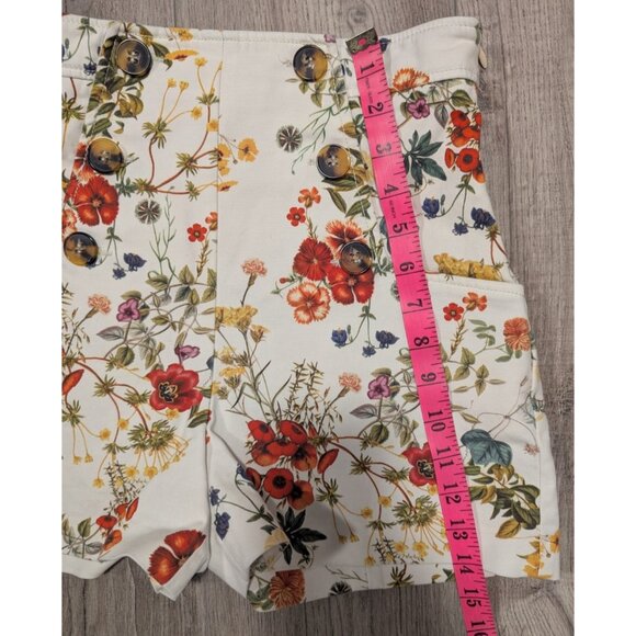 ZARA Short Women's S Floral High Rise Flat Front Classic - Picture 5 of 11